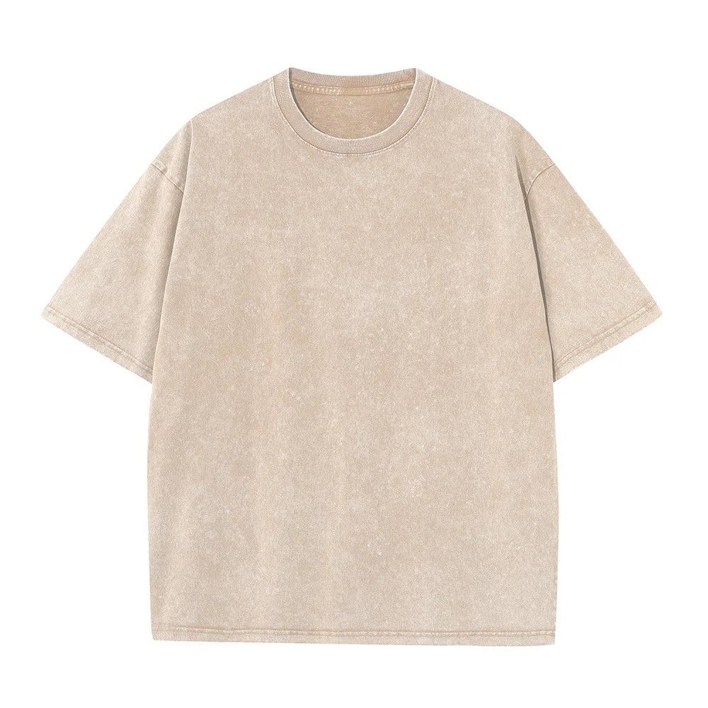 Summer T-shirt Heavy Cotton Vintage Washed