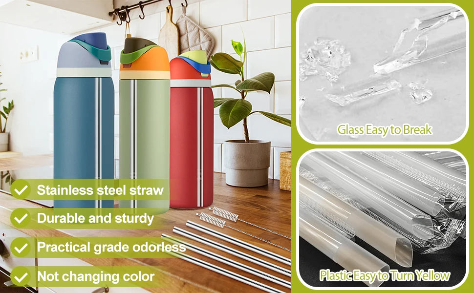 Reusable Stainless Steel Straws for Owala Water Bottle 40 oz Accessories,  Compatible With Owala FreeSip Water Bottle