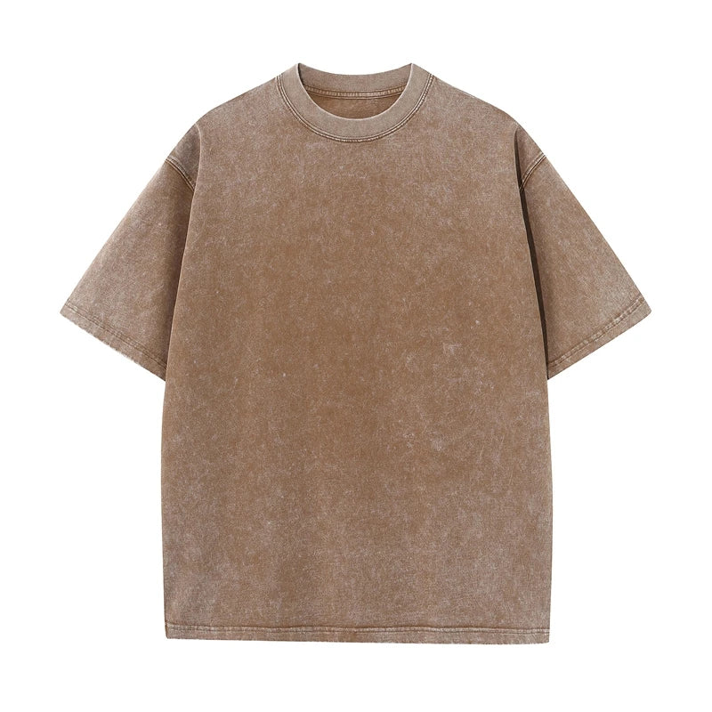 Summer T-shirt Heavy Cotton Vintage Washed