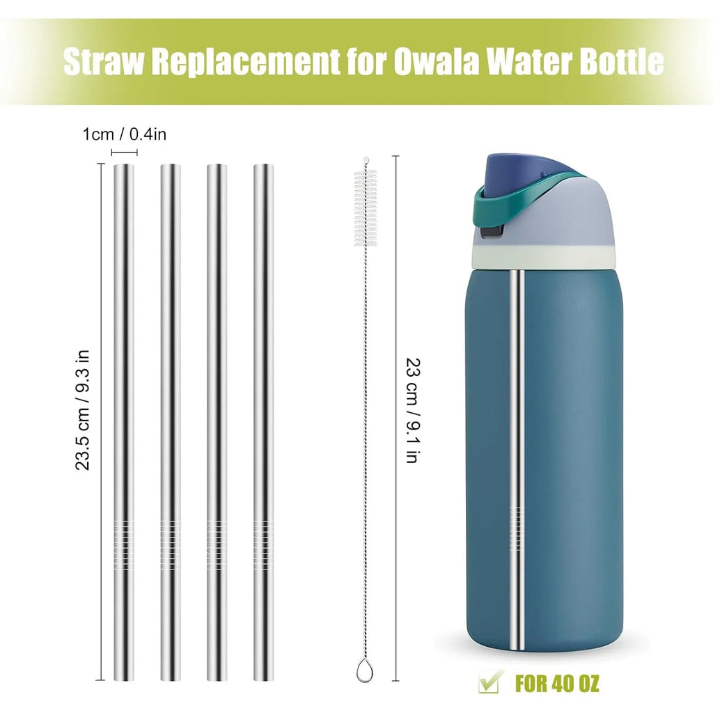 Reusable Stainless Steel Straws for Owala Water Bottle 40 oz Accessories,  Compatible With Owala FreeSip Water Bottle
