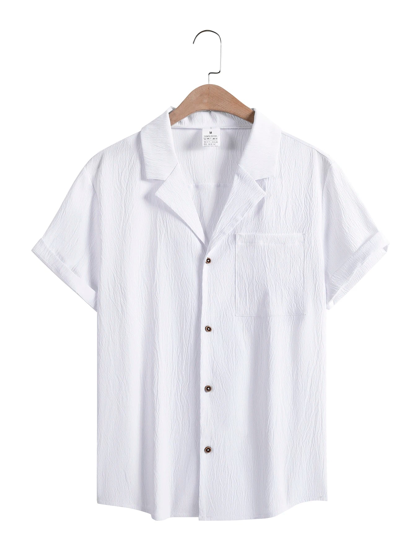Summer Mens Shorts Sleeve Shirts Business T-Shirts Men Breathable Solid Color Streetwear Button Shirts for Men White Shirts