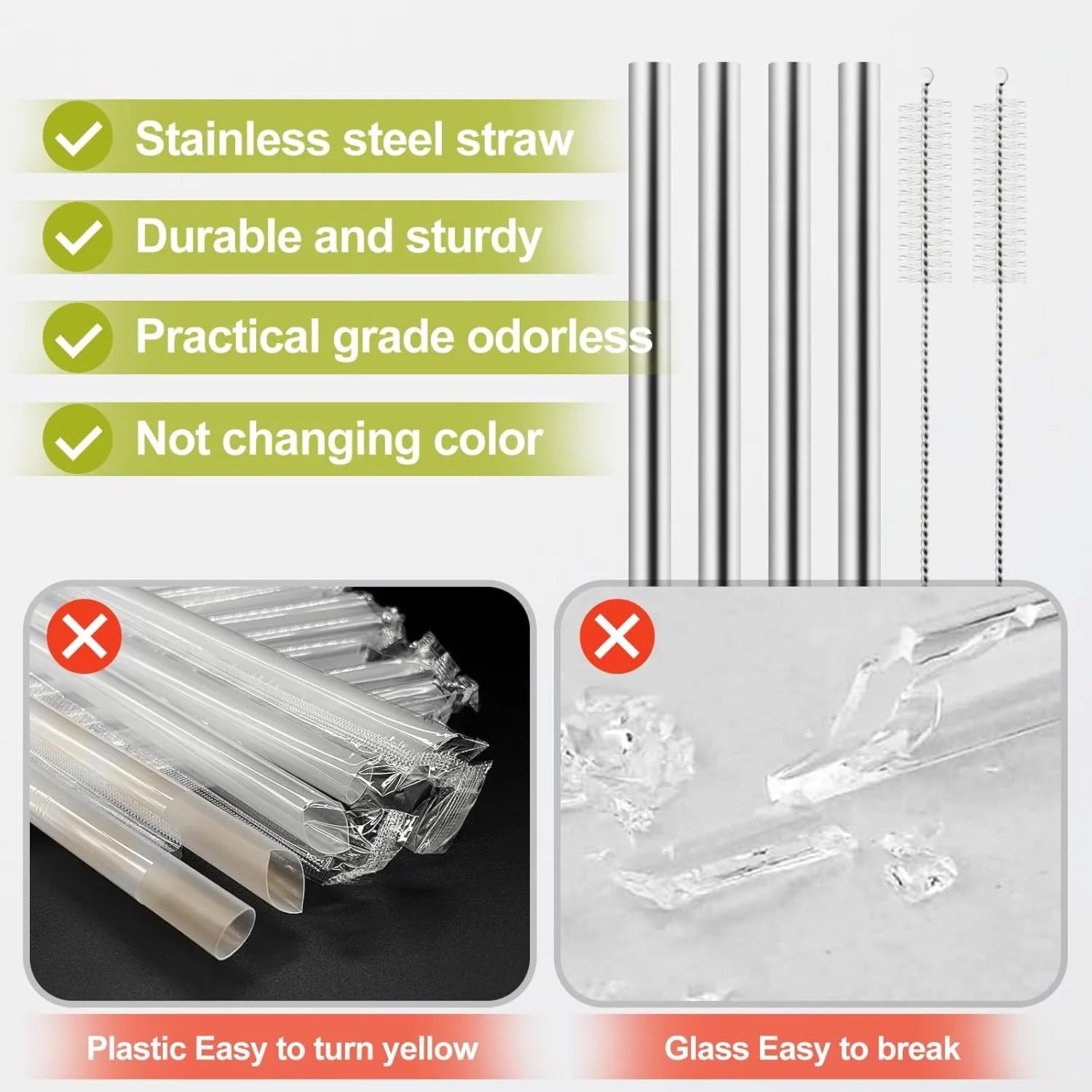 Reusable Stainless Steel Straws for Owala Water Bottle 40 oz Accessories,  Compatible With Owala FreeSip Water Bottle