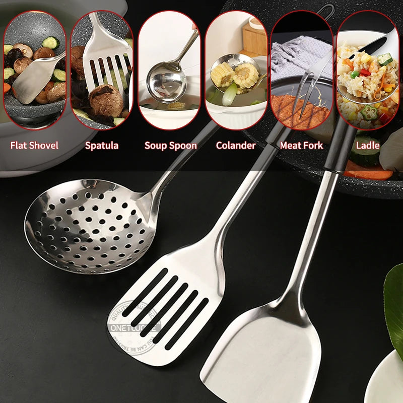 6 Pieces Kitchen Cooking Utensil Set Stainless Steel