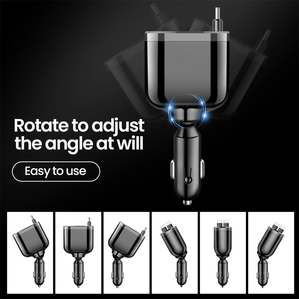 Elough 5 in 1 Retractable Car Charger