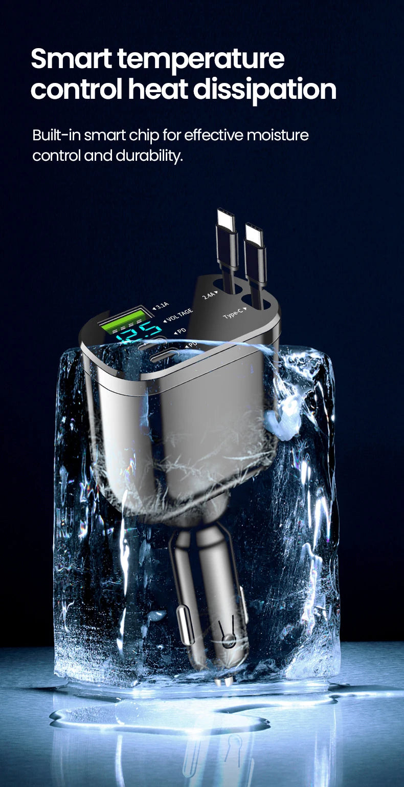 Elough 5 in 1 Retractable Car Charger