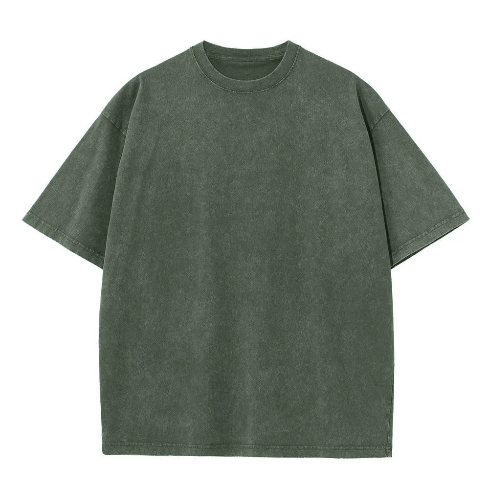 Summer T-shirt Heavy Cotton Vintage Washed