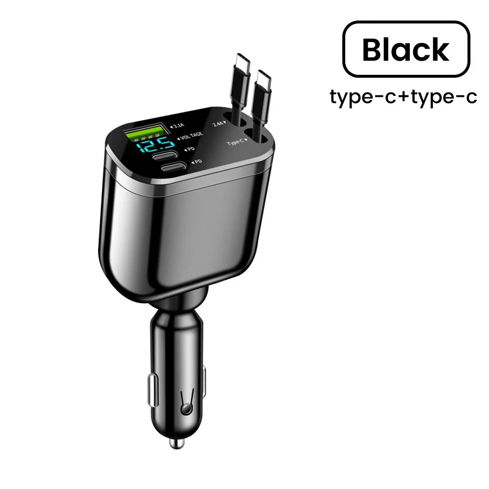 Elough 5 in 1 Retractable Car Charger